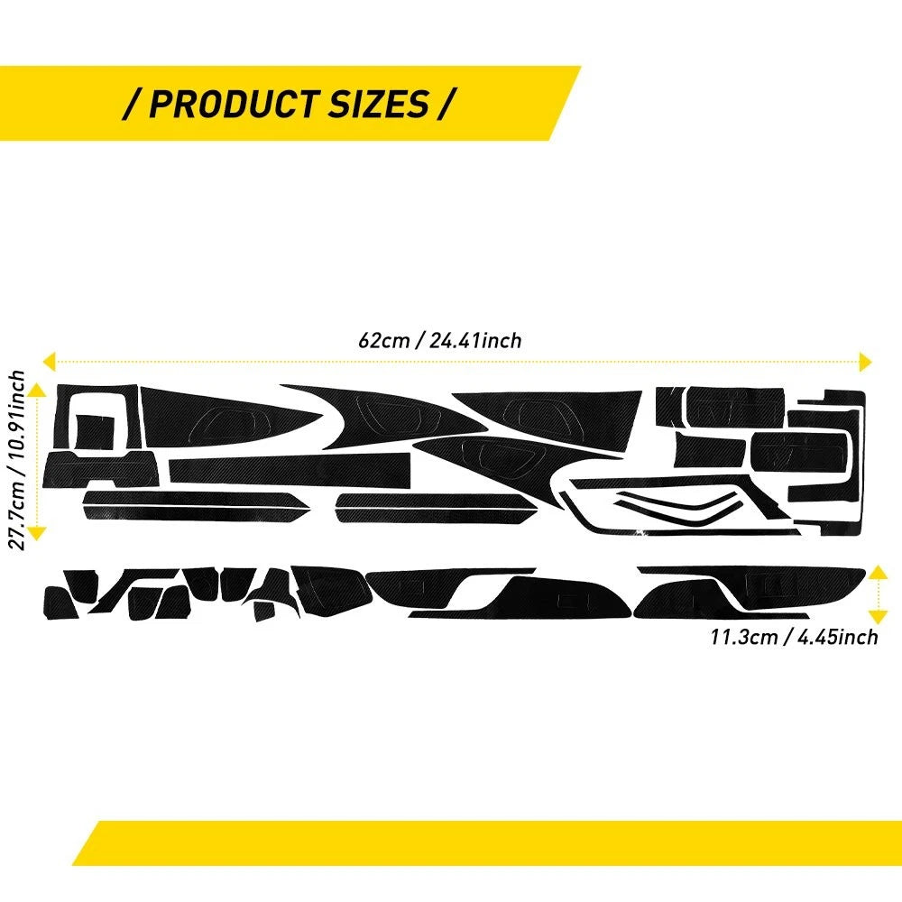 Carbon Fiber Interior Decoration Decal Trim for Honda Civic (2016–2020)