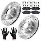Front Brake Rotors + Ceramic Brake Pads for Acura EL (1997–2005) Honda Civic (1996–2005)