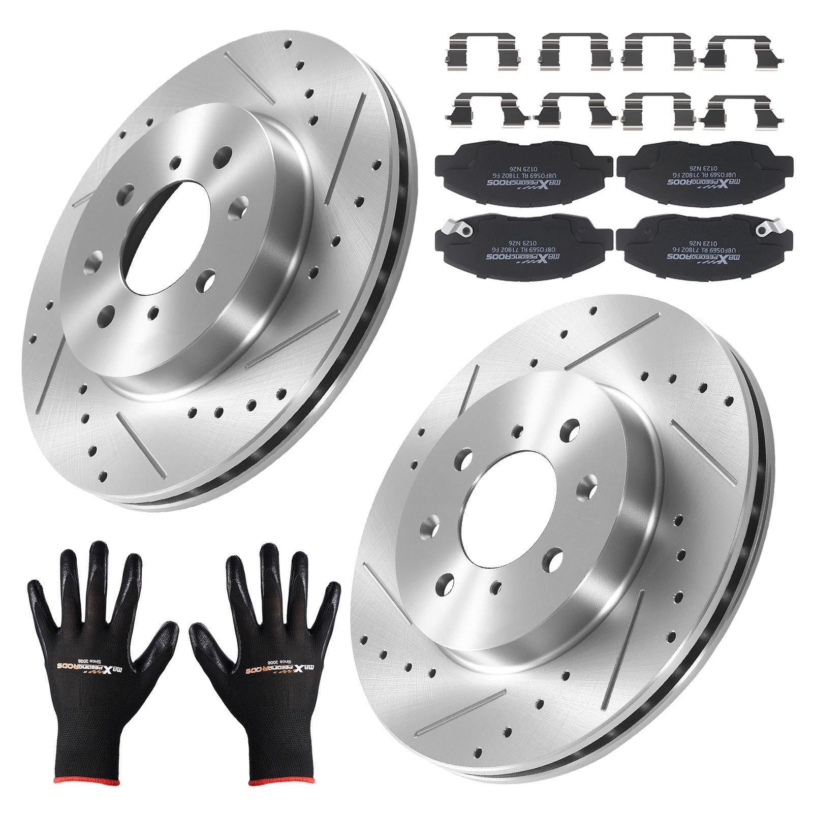 Front Brake Rotors + Ceramic Brake Pads for Acura EL (1997–2005) Honda Civic (1996–2005)