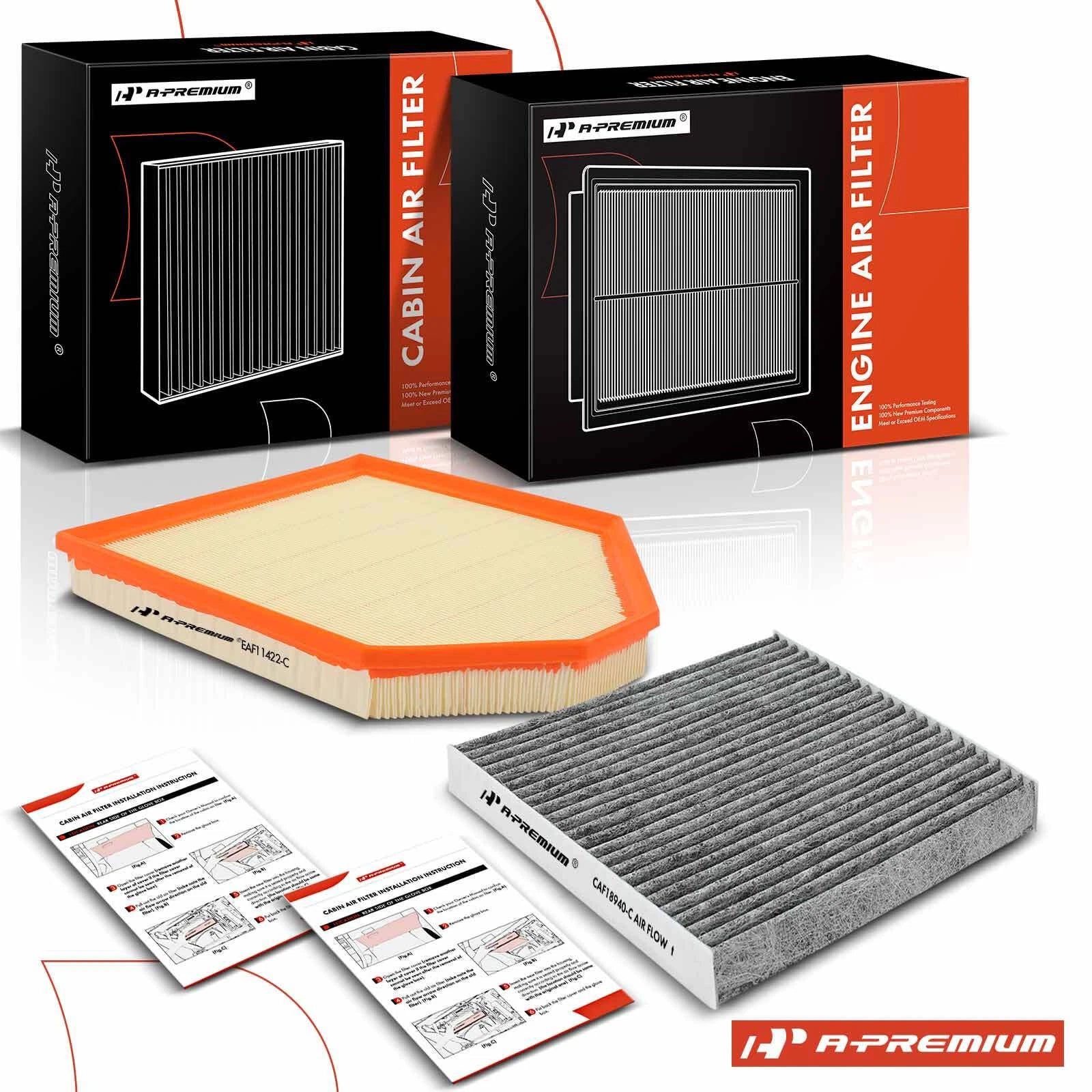 Set of 2 Engine & Cabin Air Filters for BMW F25 X3, F26 X4 (2011–2017)