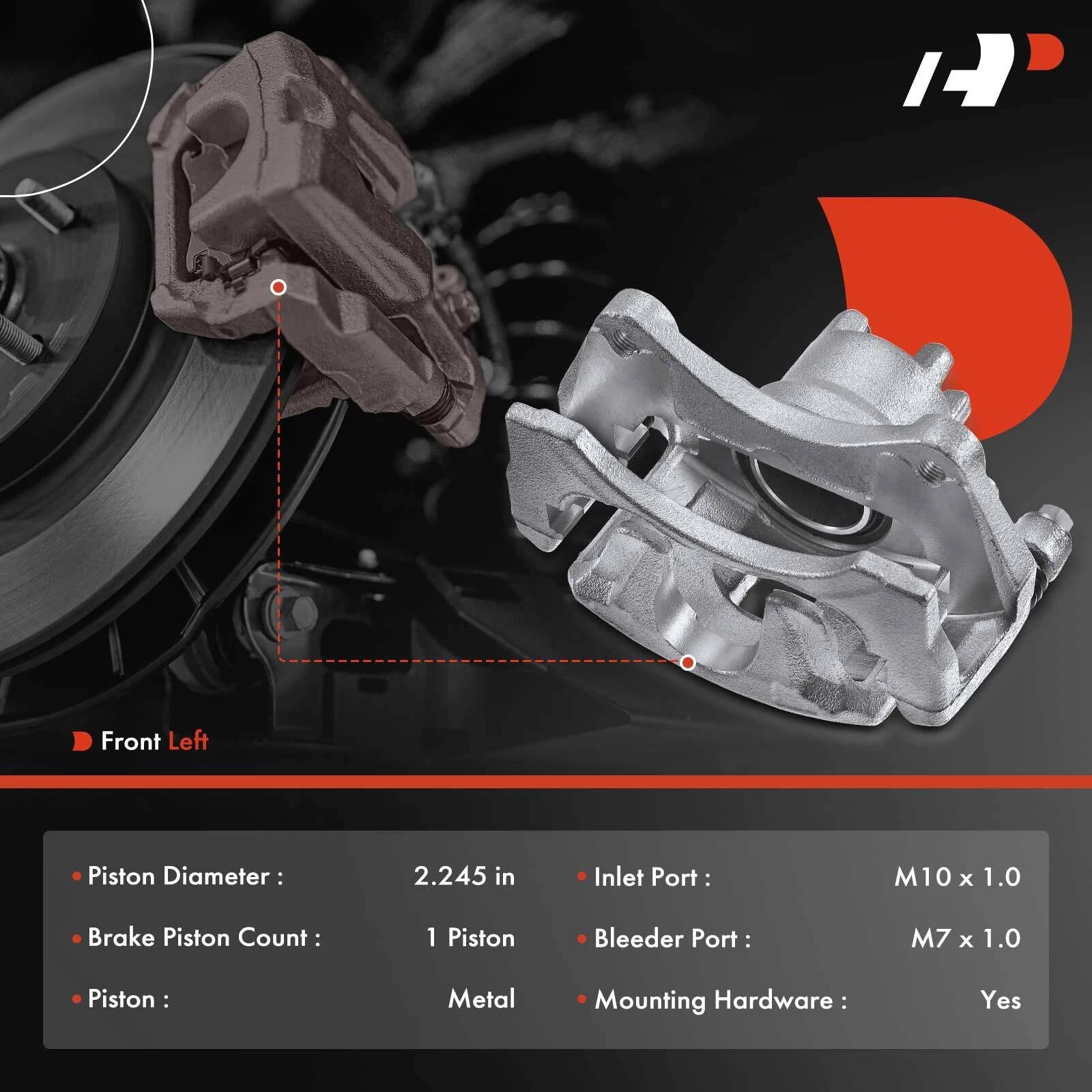 Front Left Brake Caliper for Jeep Compass (2017) Chrysler 200 (2011-2014)