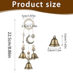 Rattan Witch Bell Wind Chime with Brass Finish for Bohemian Decor