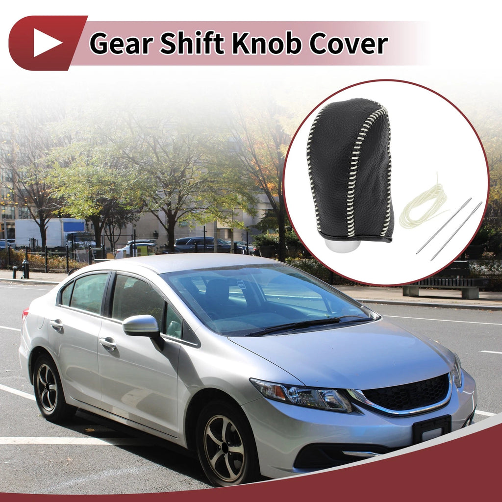 1 Pc Gear Shift Knob Cover for Subaru Forester (2014–2017) Pebbled Black Beige