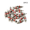 Set of 20 Tyre Valve Core Inserts with Remover Tool for Car Bike Motorcycle