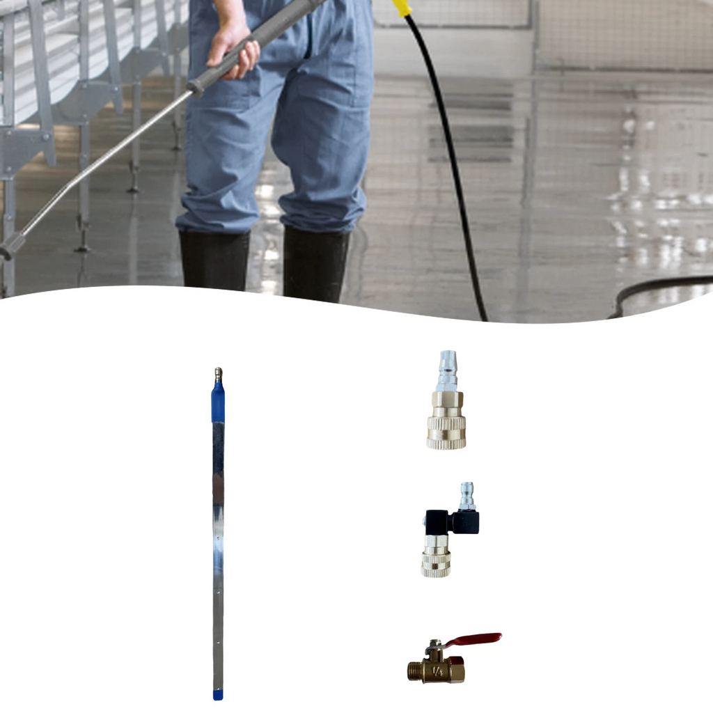 Radiator Cleaning Tool for Cars (40CM Pole, Dual Use Water & Air Head)