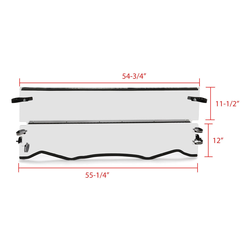 Folding Front Windshield Clear for Kawasaki Teryx 800/Teryx4 (2016–2024)
