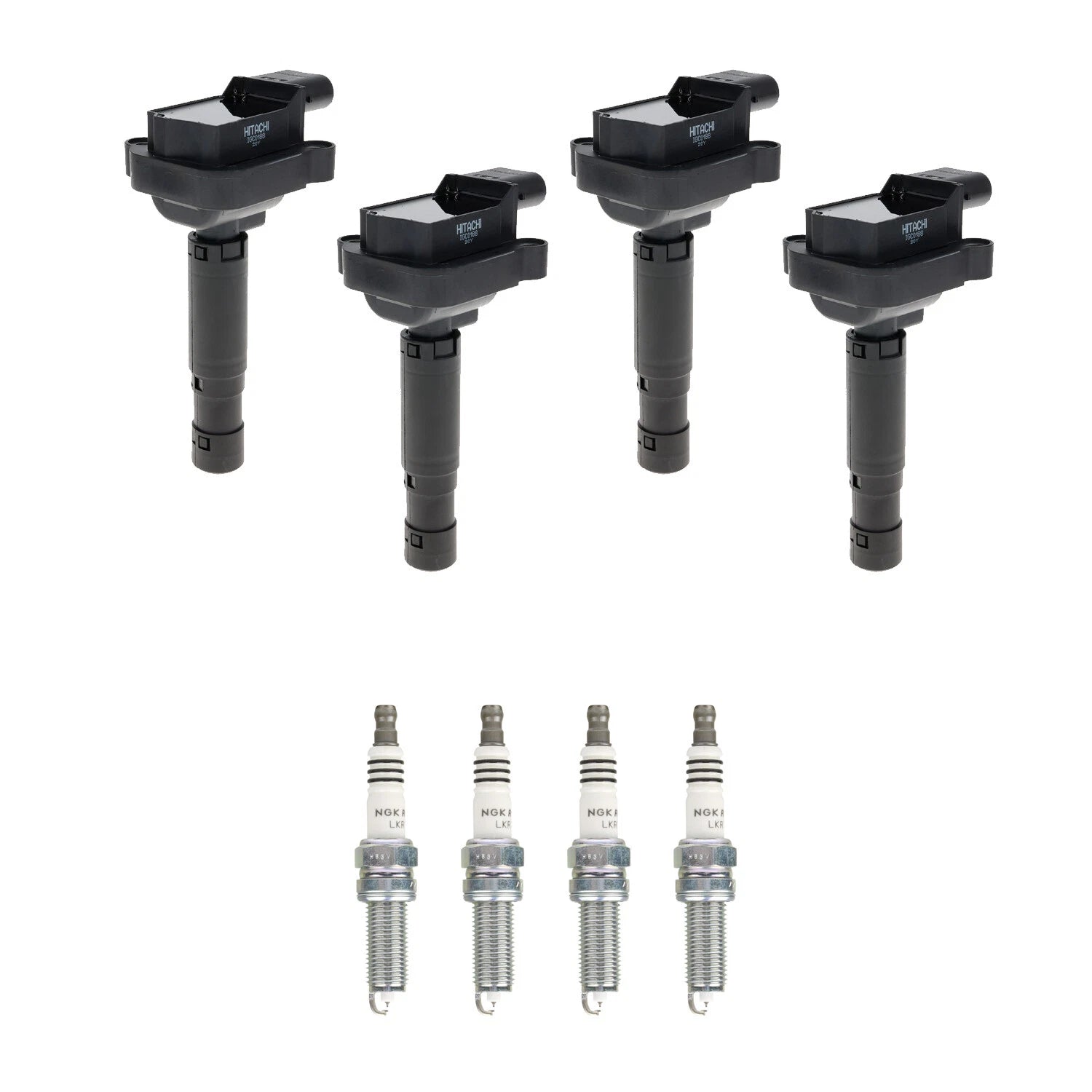 Set of 4 Ignition Coils & NGK Ruthenium Spark Plugs for Mercedes SLK250 (2012–2015)