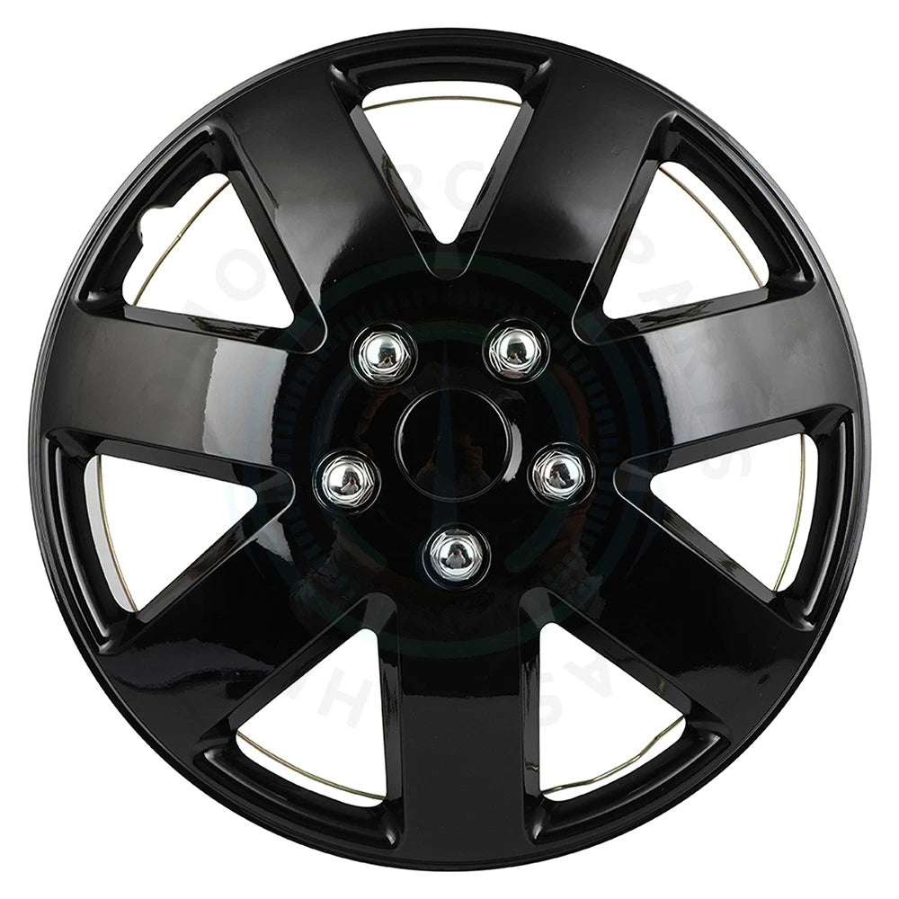 Set of 4 Black 16" Wheel Hub Caps for R16 Tire 5 Lug Wheels