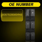 Driver Door Power Window Switch for Hyundai Sonata (2011–2014) Gray Left
