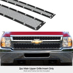 Stainless Black Mesh Rivet Grill for Chevy Silverado 2500/3500 (2011-2014)