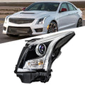 Driver Side Headlight for Cadillac ATS (2013–2018) Halogen Projector Chrome