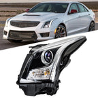 Driver Side Headlight for Cadillac ATS (2013–2018) Halogen Projector Chrome