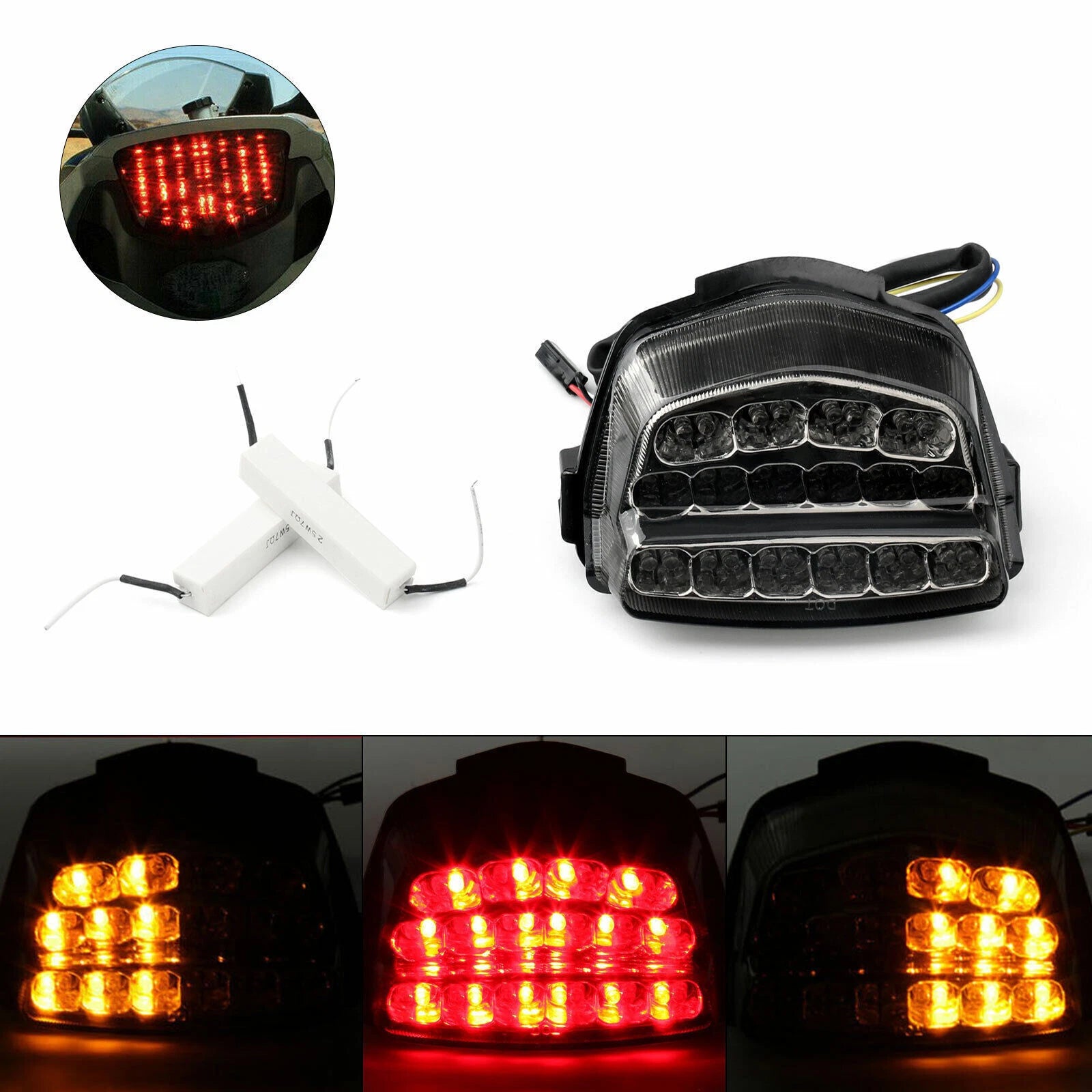Integrated LED TailLight Turn Signals for Honda CBR1000RR (2008–2016) Smoke T9