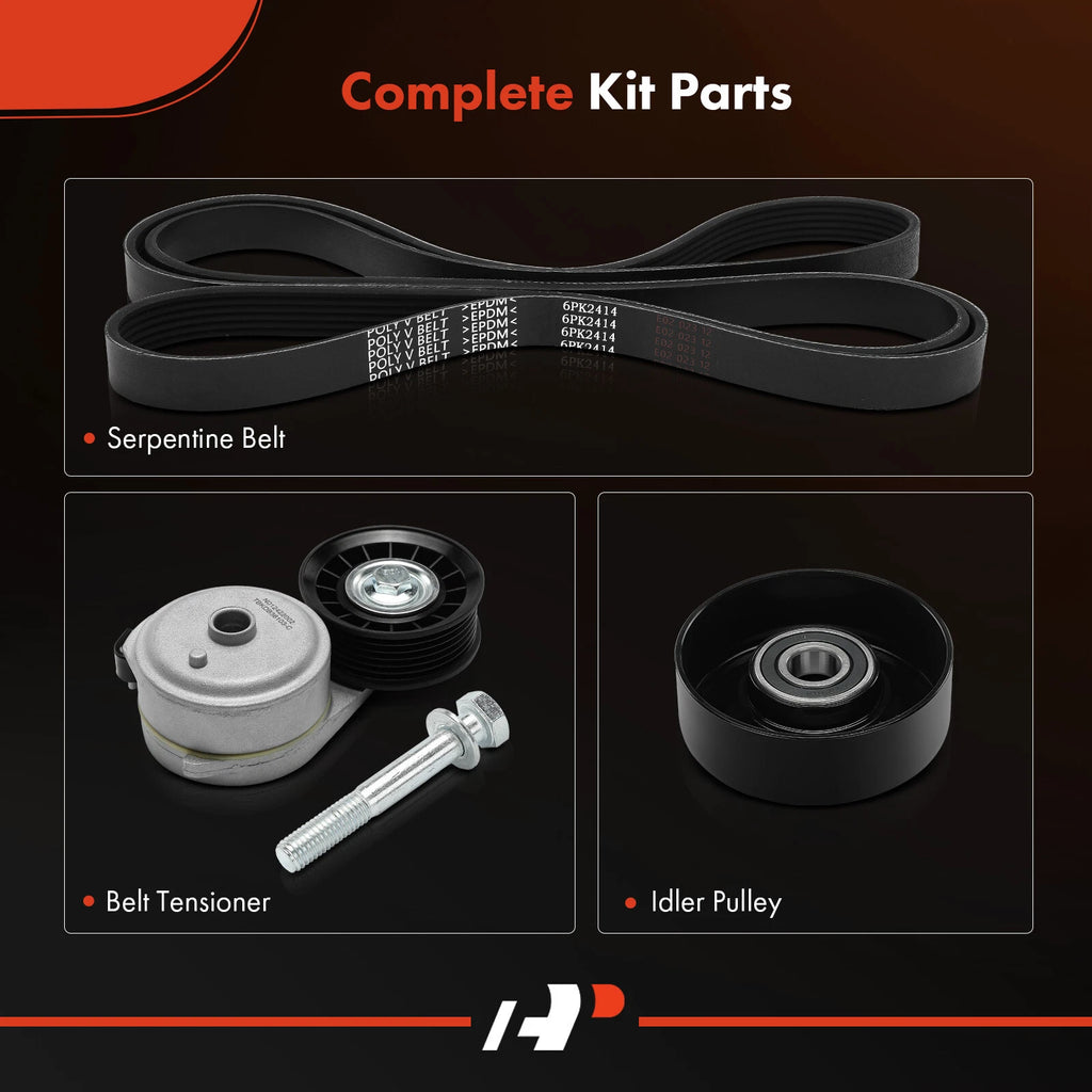 3X Serpentine Belt Drive Component Kit for Chevrolet Silverado 1500 (2007–2018)