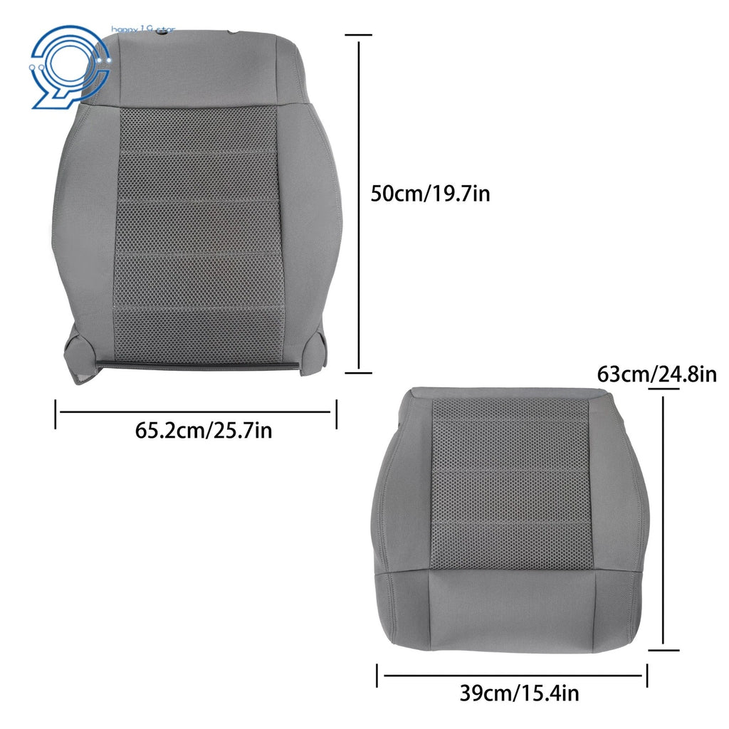 Set of 2 Gray Cloth Seat Covers for Jeep Wrangler (2007–2012)