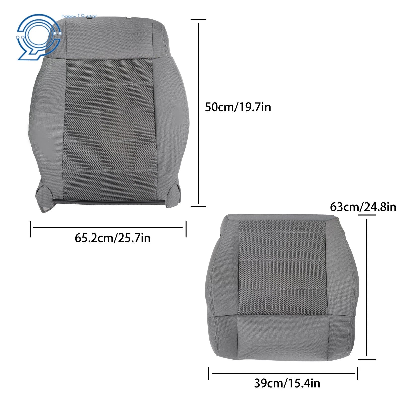 Set of 2 Gray Cloth Seat Covers for Jeep Wrangler (2007–2012)