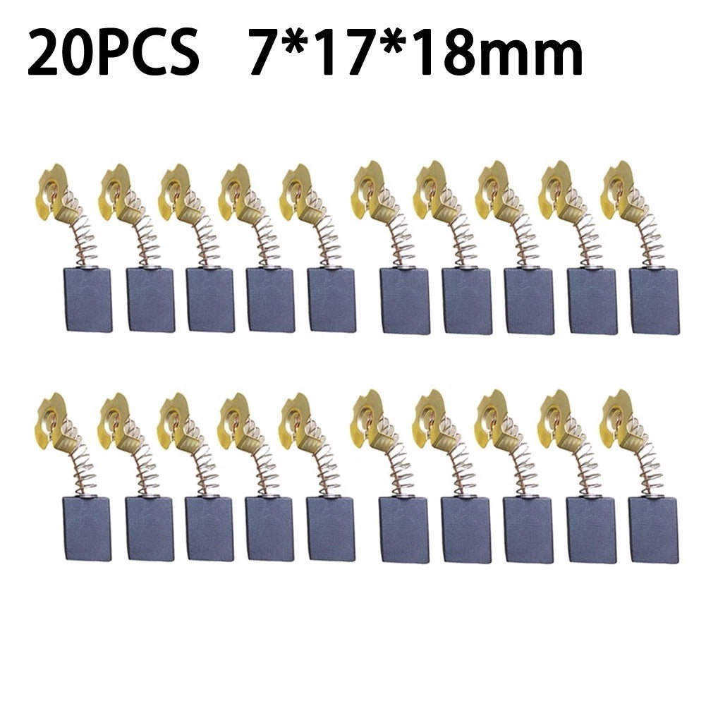 Set of 20 Carbon Brushes for Electric Motors (7x17x18mm)