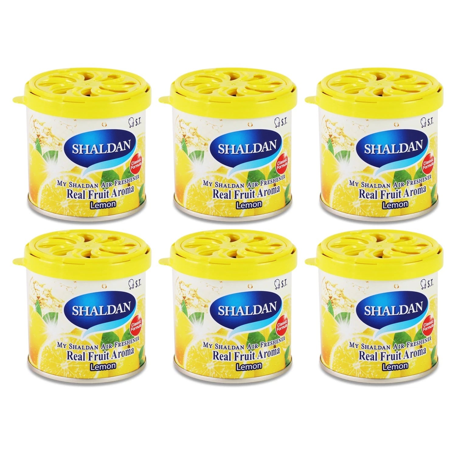 Set of 6 My Shaldan 80g Lemon Gel Air Fresheners for Universal Use