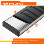 Set of 2 Step Bar Running Boards for Dodge Ram 1500 (2009–2023)