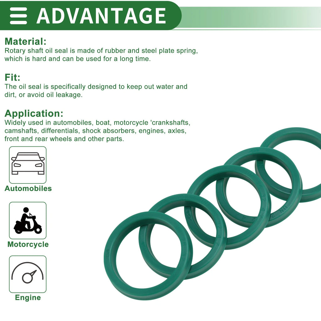 Set of 5 Oil Seal Rotary Shaft Seal 26x32x4.7mm High Pressure Green