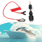 Ignition Tether On-Off Key-Switch With Safety Lanyard for OMC-Johnson
