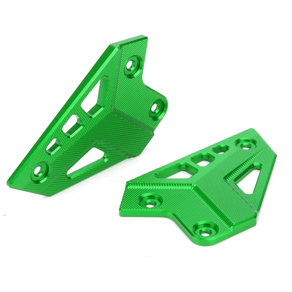 Green Left & Right Hanger Heel Plate Boot Guard for Kawasaki Z 900 (2017–2020)