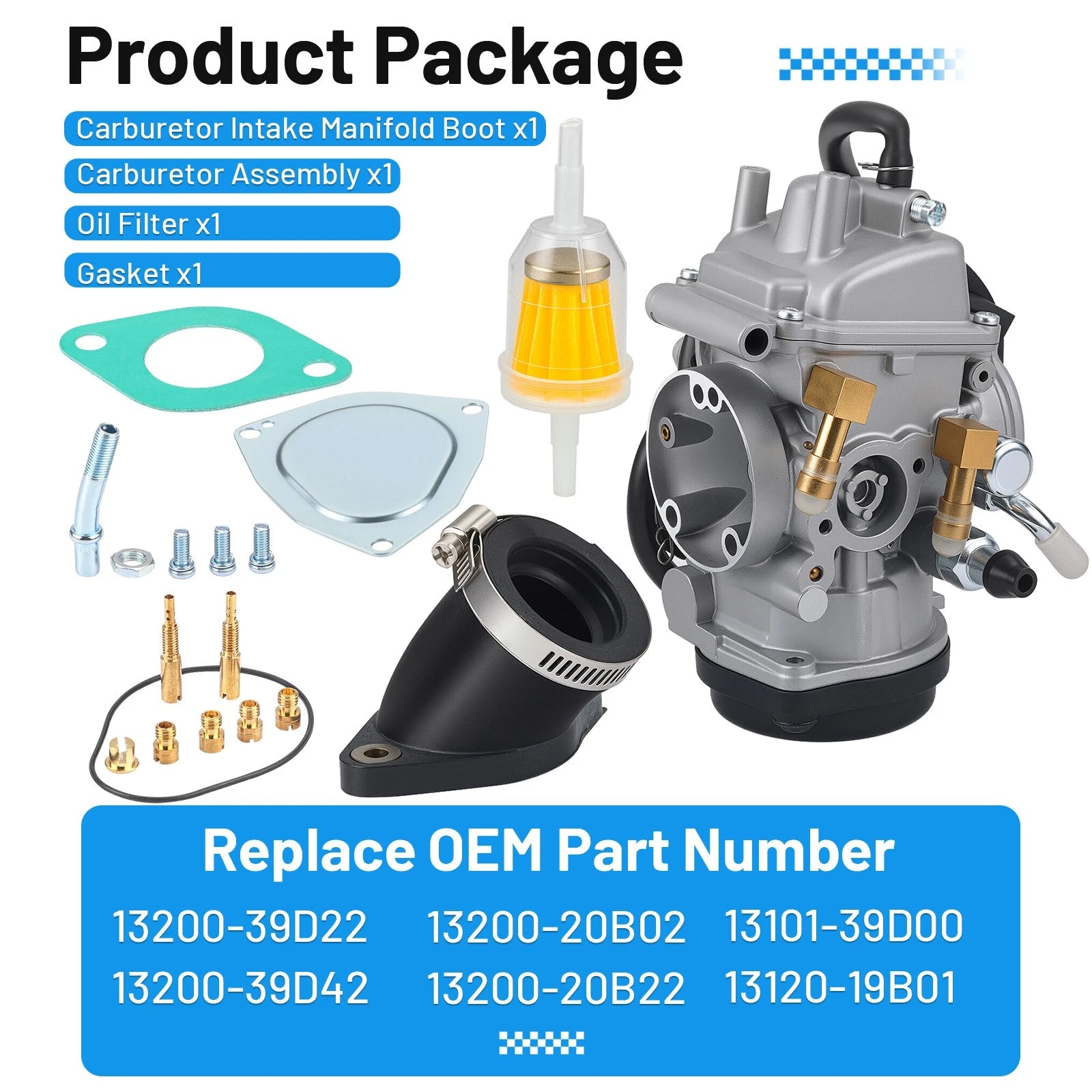 Carburetor & Intake Manifold Boot for Suzuki KingQuad 300 4x4 (1999–2002)