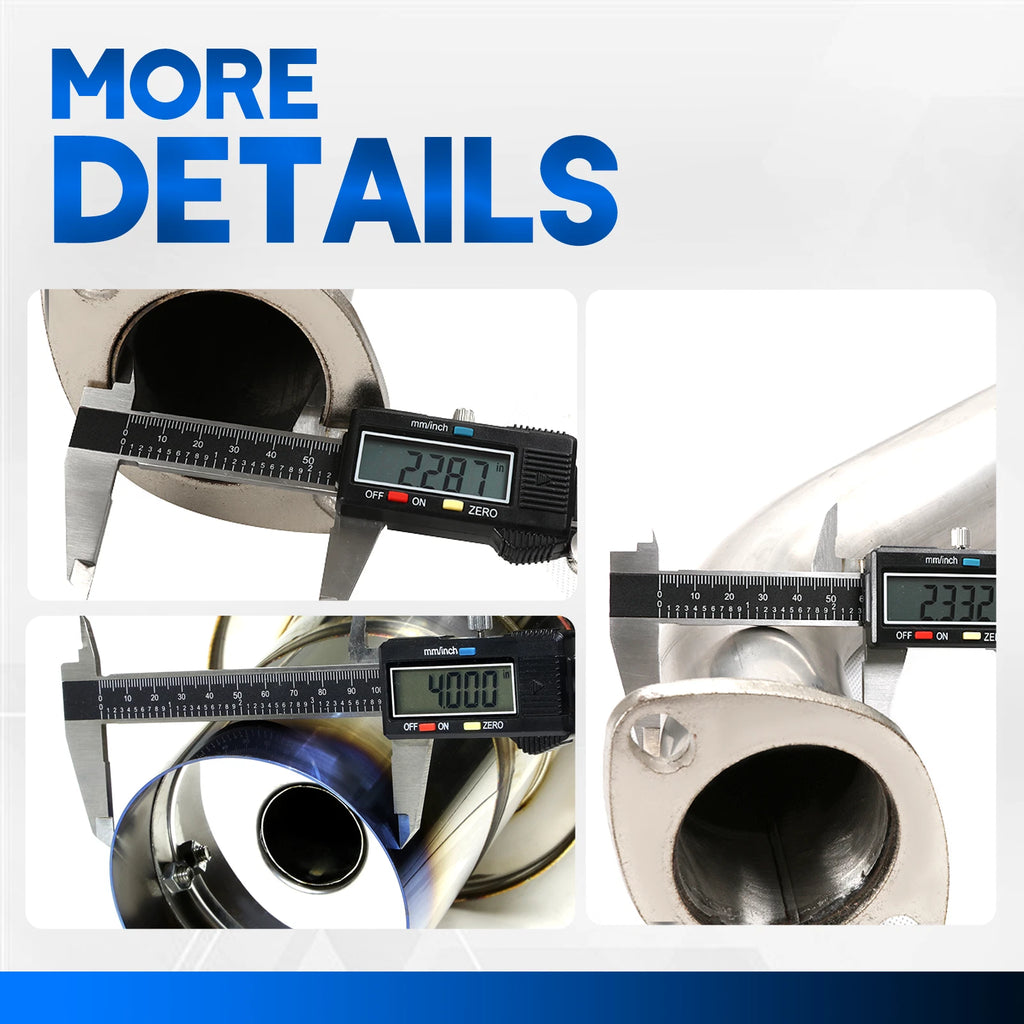 Catback Exhaust System for Hyundai Tiburon V6 2.7L (2003–2006) Dual 4" Tip