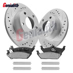 Set of 2 Rear Slotted Disc Brake Rotors & Pads for Lincoln Mark LT (2006–2008)