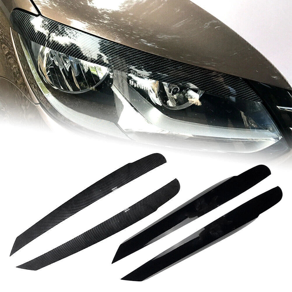 Glossy Black Headlight Eyelid Trim for Volkswagen Touran (2011–2015)