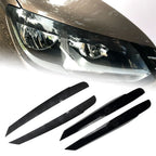 Glossy Black Headlight Eyelid Trim for Volkswagen Touran (2011–2015)