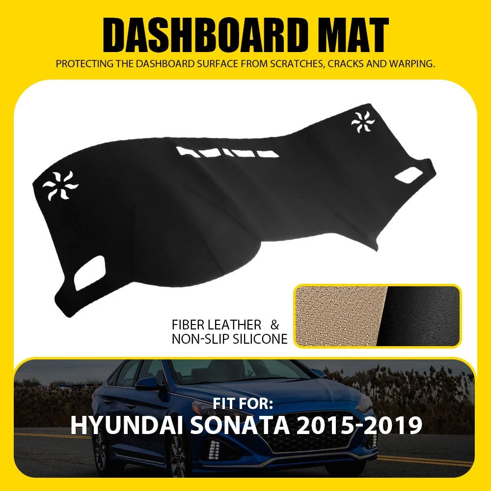 Leather Dashboard Cover for Hyundai Sonata (2015–2019)