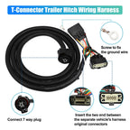 7 Pin Trailer Wiring Connector Harness T-Connector for Ford F-150 (2015–2020)