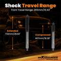 Front 4-8" Lift Shock for Ford F150 (1980–1996) 4WD 265mm Nitrogen Bushing
