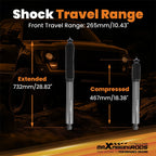 Front 4-8" Lift Shock for Ford F150 (1980–1996) 4WD 265mm Nitrogen Bushing