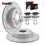 10.63" Rear Drilled Rotors & Ceramic Brake Pads for Saturn ION (2004–2007)