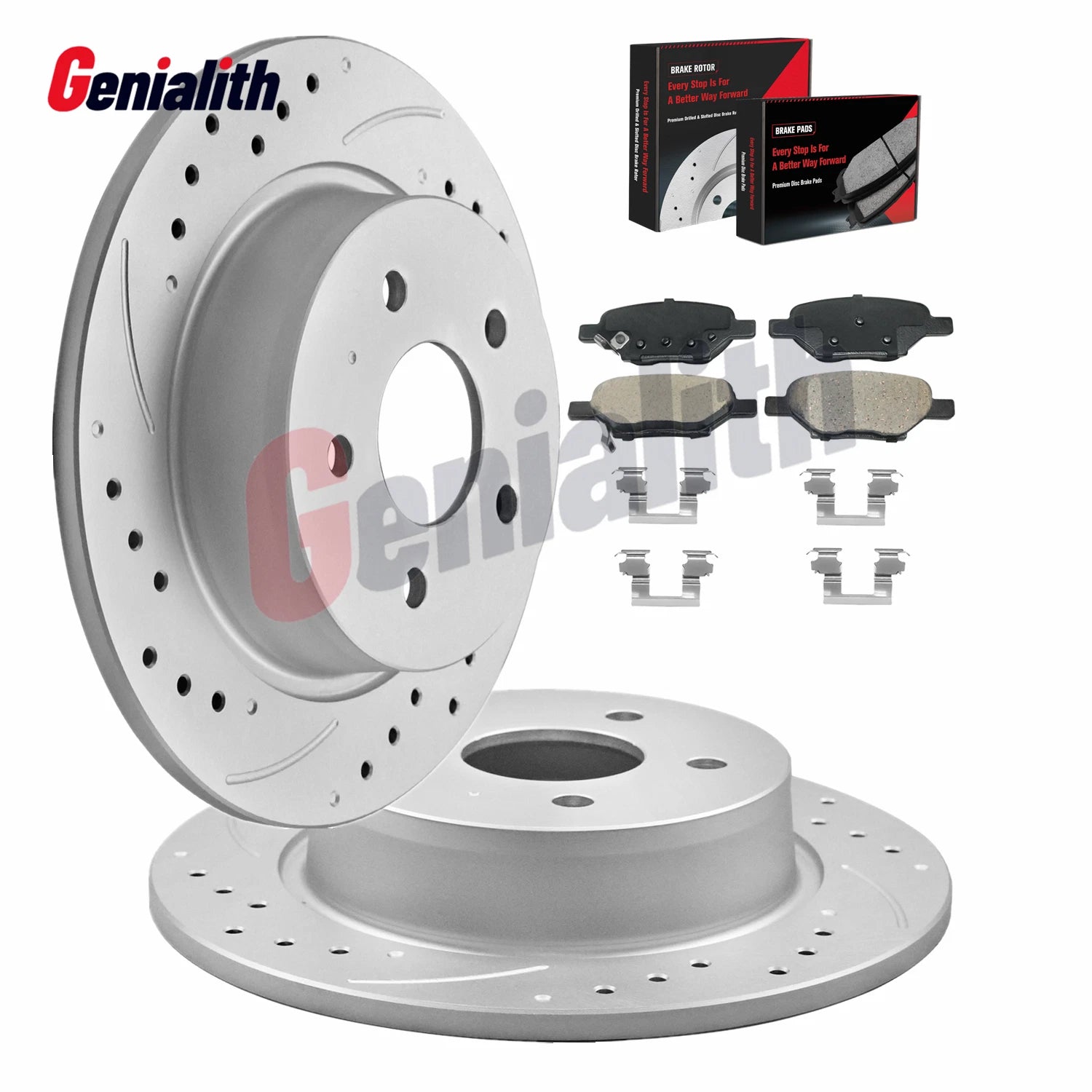 10.63" Rear Drilled Rotors & Ceramic Brake Pads for Saturn ION (2004–2007)