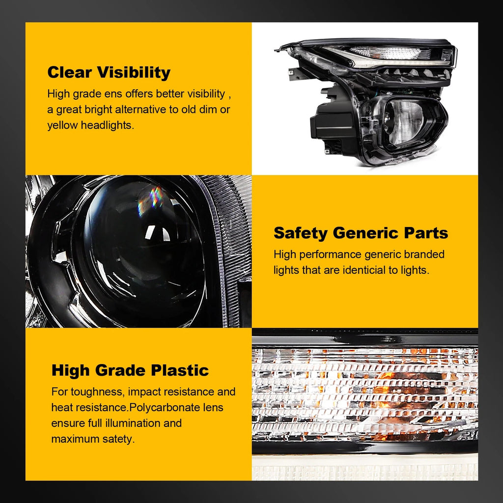 Pair Headlight Assembly for Chevy Trailblazer (2021–2023) w/Projector