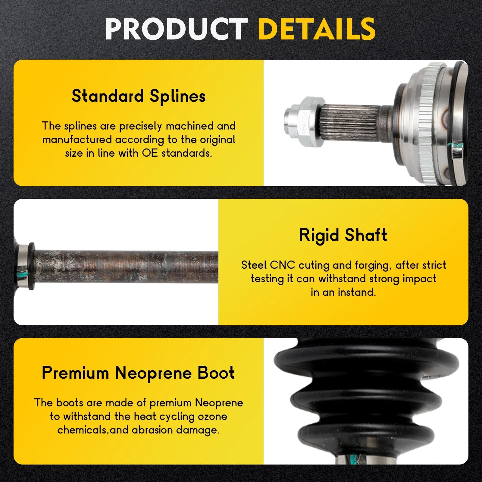 CV Axle Shaft Assembly for Acura RSX (2002–2006) Front Left Driver Side