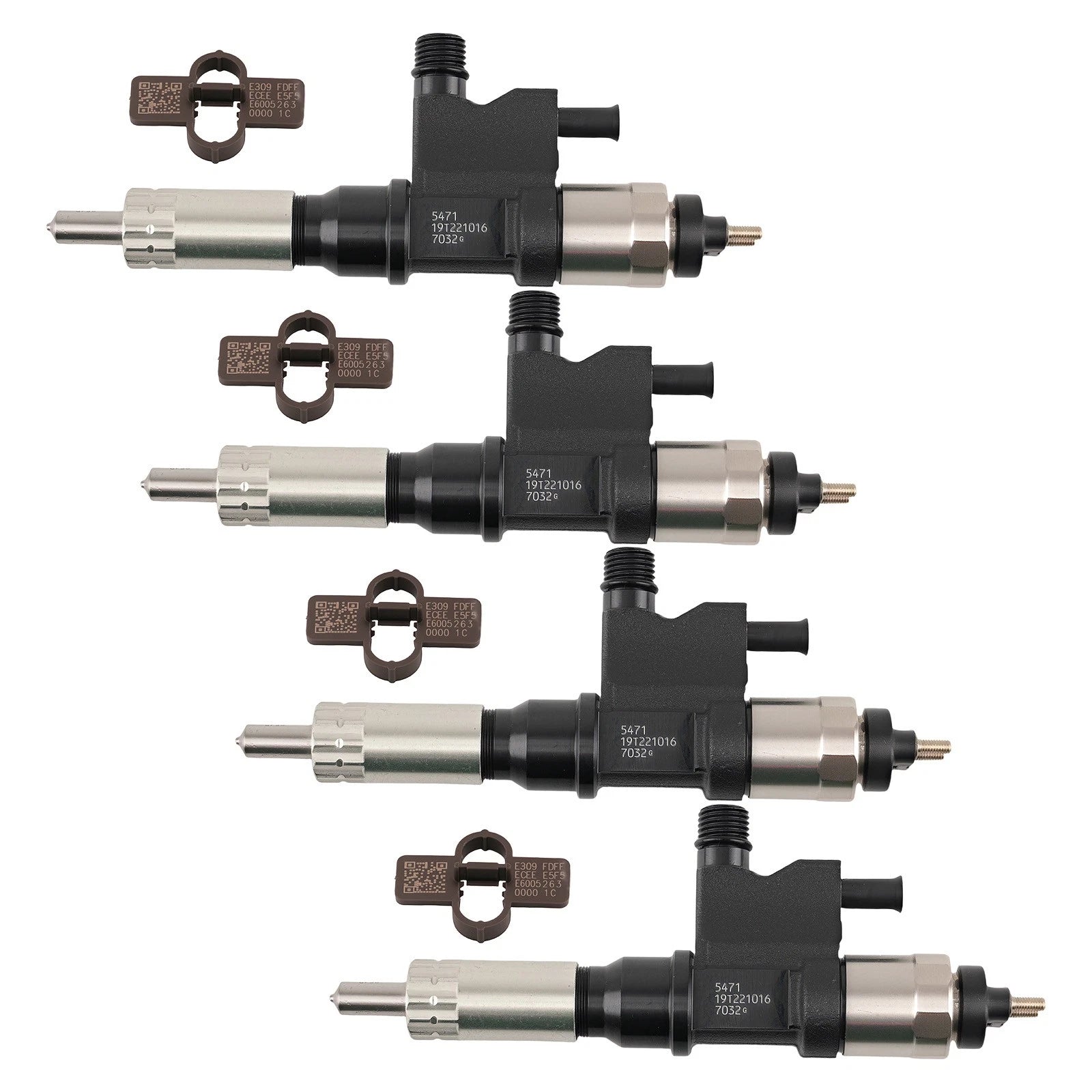 Set of 4 Fuel Injectors for Isuzu NPR NPR-HD 4HK1 Diesel (2001–2007)
