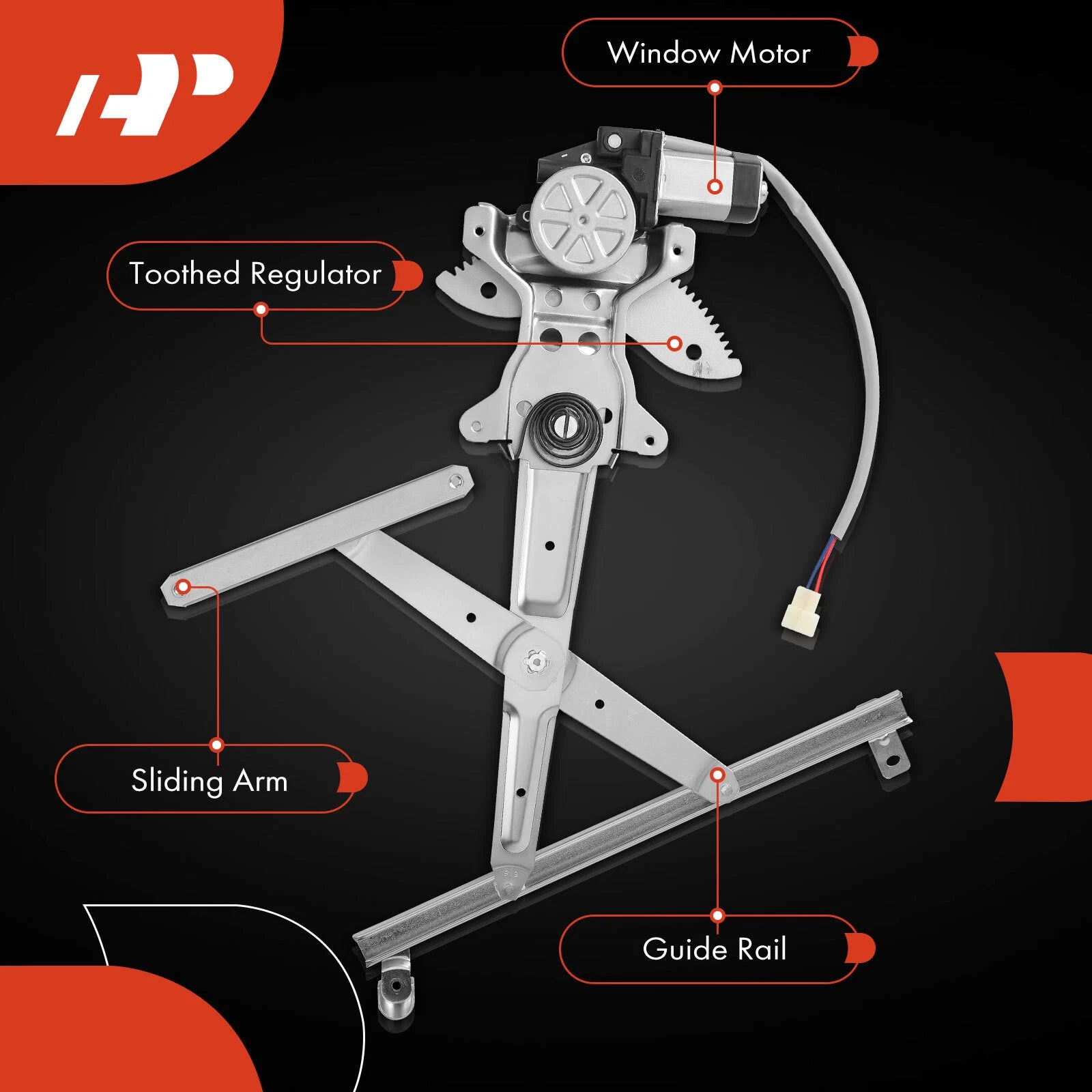 Front Right Power Window Regulator with Motor for Toyota Camry (1987–1991)