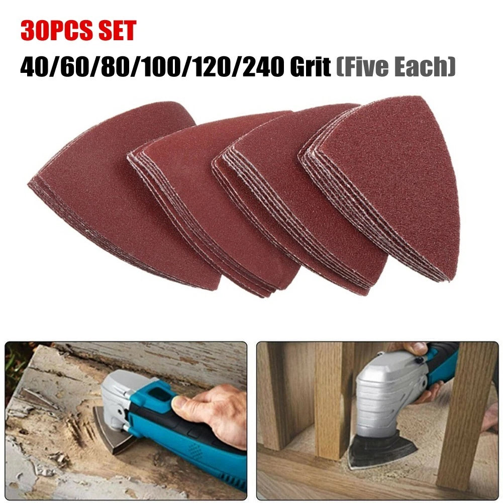 Sandpaper Kit for Multi Tool Oscillating Polisher (Reddish Brown, Triangle)