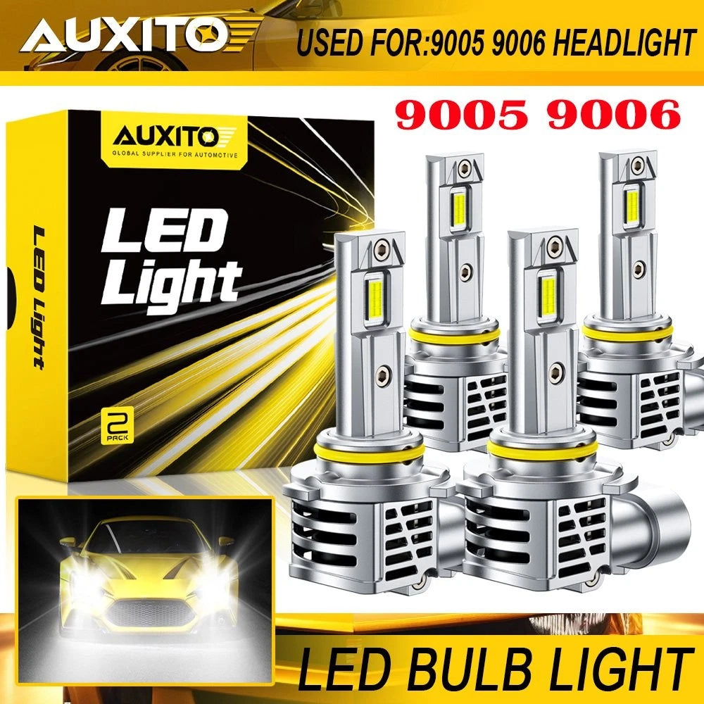 Set of 4 AUXITO 9005 HB3 9006 LED Headlight Bulbs for EV (6500K, 60000LM)