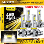 Set of 4 AUXITO 9005 HB3 9006 LED Headlight Bulbs for EV (6500K, 60000LM)