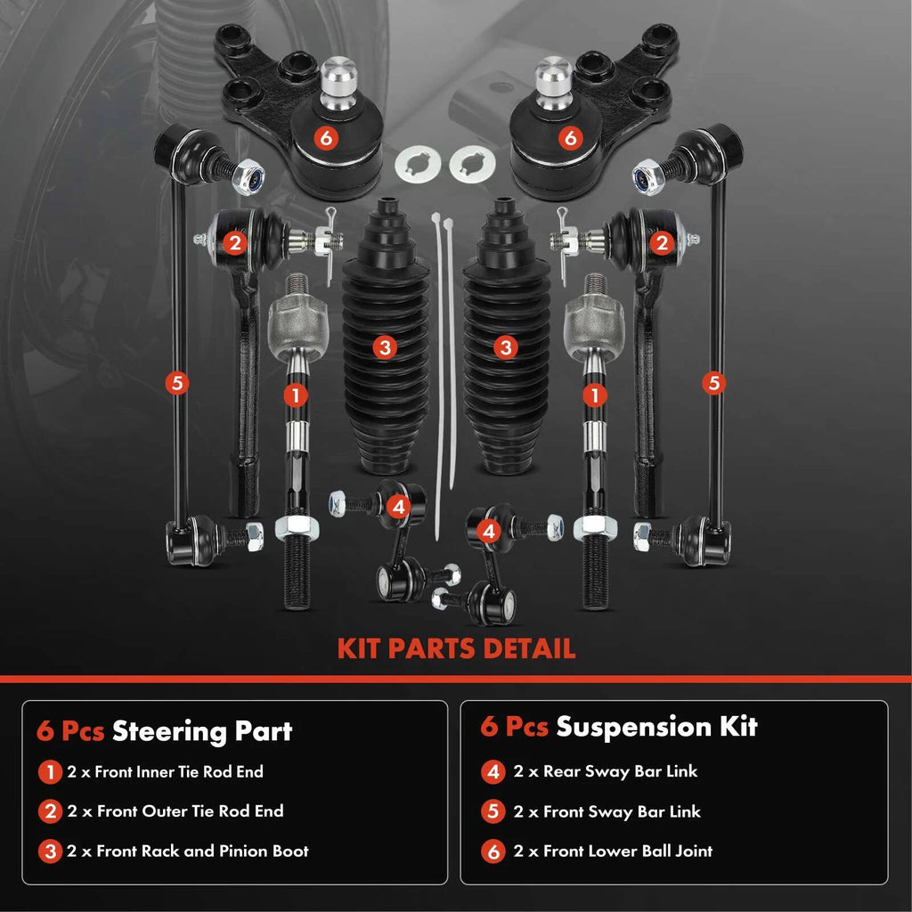 Set of 12 Sway Bar Links with Ball Joints for Hyundai Entourage (2007–2010)