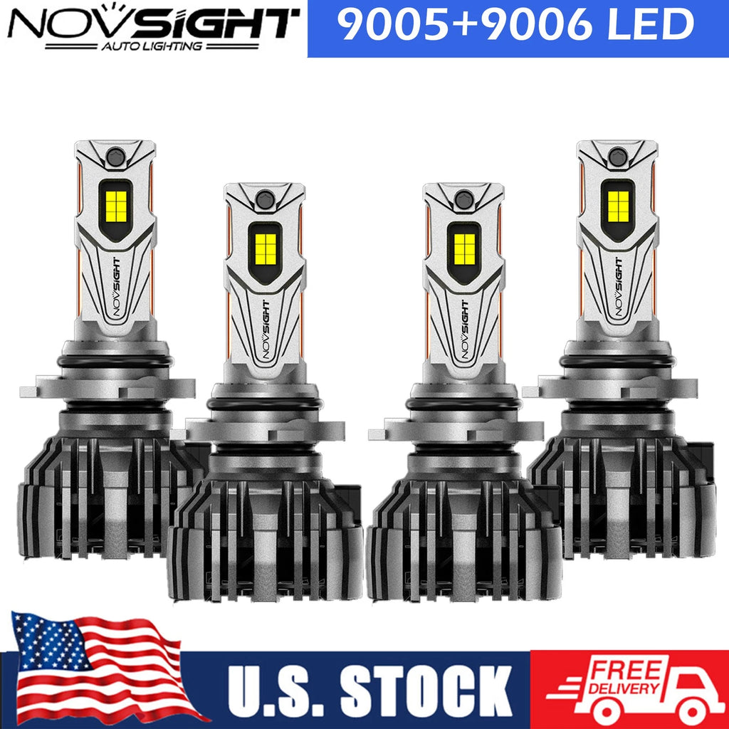 4X 9005 9006 LED Headlight Kit for NOVSIGHT (32000LM, 6500K)
