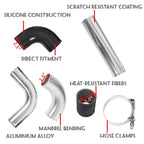 12Pcs 2.5" Intercooler Pipe Kit with T-Bolt Clamps & Silicone Couplers