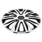 Set of 4 Wheel Hub Caps for R17 Tire & Rim - Snap On Black & White