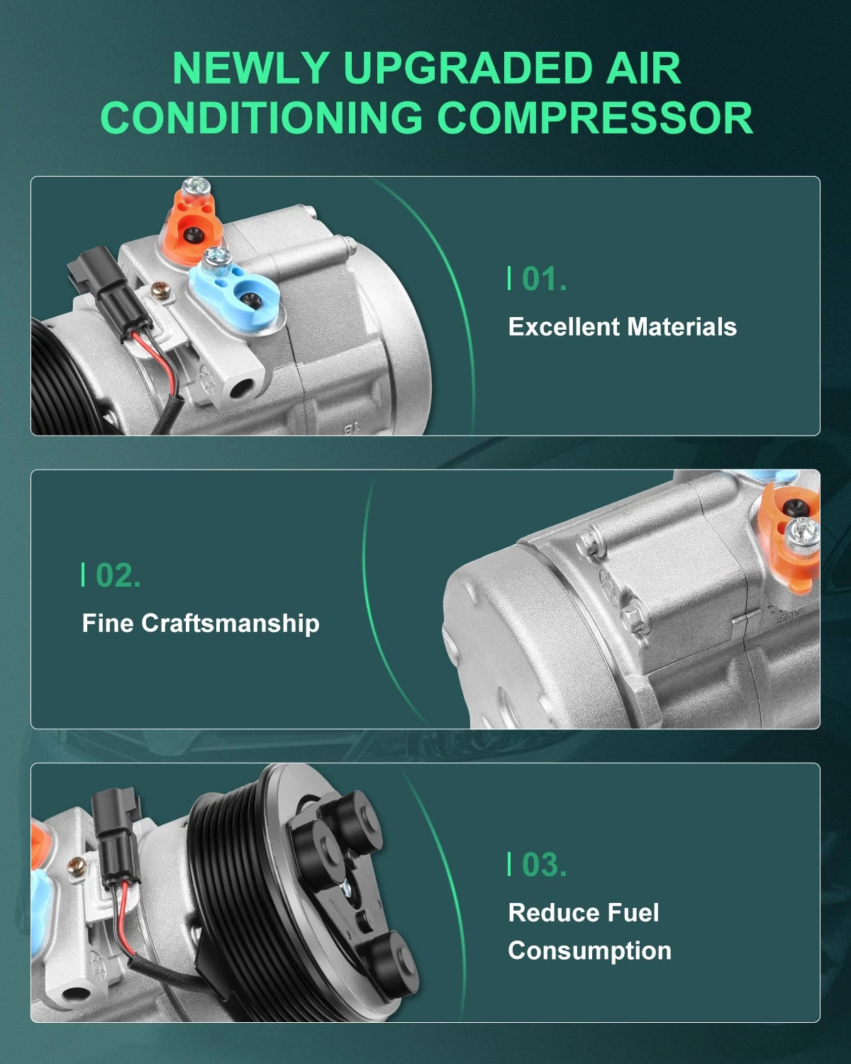 A/C Compressor & Clutch for Ford F-250/F-350/F-450 Super Duty (2011–2016)