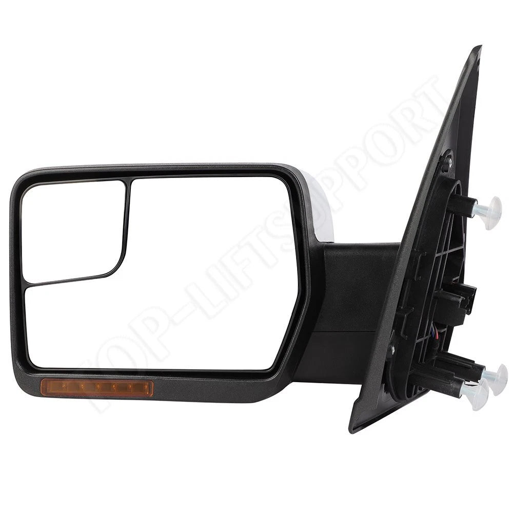 Pair of Power Heated Side View Mirrors for F150 (2004–2014) Chrome